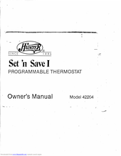Hunter Set 'n Save I 42204 Owner's Manual