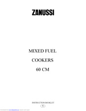 Zanussi Mixed Fuel Cookers Instruction Booklet