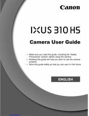 Canon IXUS310HS User Manual