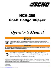 Echo HCA-266 Operator's Manual