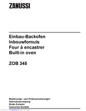Zanussi ZOB 345 Instruction Booklet
