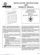 Empire Heating Systems BF-20-2 Installation Instructions And Owner's Manual