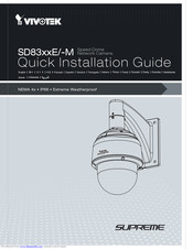 Vivotek Supreme SD8314E Quick Installation Manual