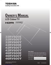 TOSHIBA 46RV600Y Owner's Manual