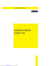 Zanussi ZIDW 954 Instruction Booklet
