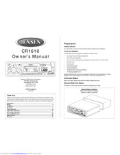 Jensen CR1610 Owner's Manual