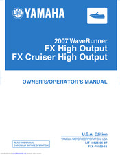 Yamaha FX Cruiser High Output WaveRunner 2007 Owner's/Operator's Manual
