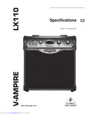 Behringer V-AMPIRE LX110 Specifications