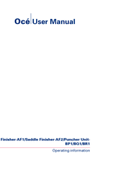 Oce Finisher-AF1 User Manual