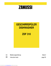 ZANUSSI ZDF310 Instruction Book