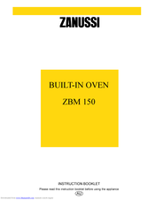ZANUSSI ZBM150 Instruction Booklet