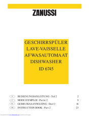 ZANUSSI ID 6745 Instruction Book