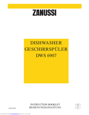 ZANUSSI DWS 6907 Instruction Booklet