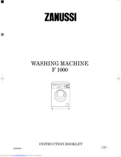 ZANUSSI AquaCycle 1000 Instruction Booklet