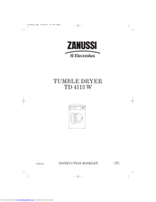 Zanussi Electrolux TD4113W Instruction Booklet