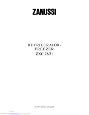 Zanussi ZXC 78/31 Instruction Booklet