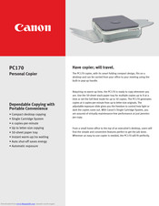 Canon PC170 Technical Information