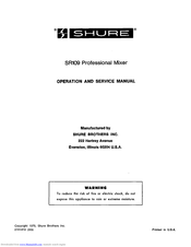 Shure SR109 Operation And Service Manual