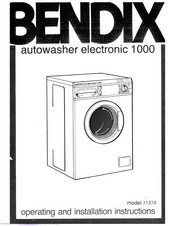 Tricity Bendix 71378 Operating And Installation Instructions