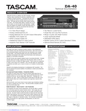 Tascam DA-40 Tehnical Documentation