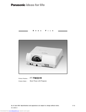 Panasonic PT-TW231R Spec File