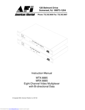 American Fibertek MTX-8885 Instruction Manual