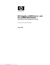 HP Integrity rx2600 Operation And Maintenance Manual