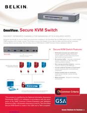 Belkin F1DN108U - OmniView Secure KVM Switch Specifications