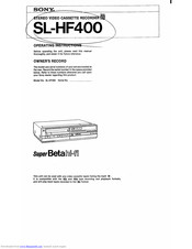 Sony Super Beta Hi-Fi SL-HF400 Operating Instructions Manual