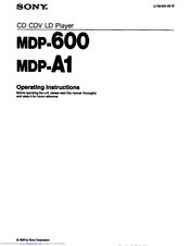 Sony MDP-A1 Operating Instructions Manual
