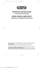 Delonghi Electric radiator Important Instructions Manual