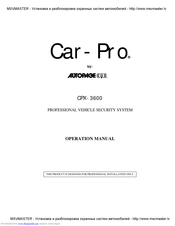 Autopage Car-Pro CPX-3600 Operation Manual