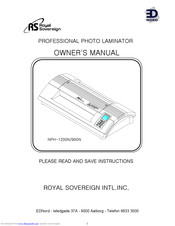 ROYAL SOVEREIGN NPH-1200N Owner's Manual
