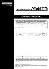 ROLAND RSS AR-3000R Owner's Manual