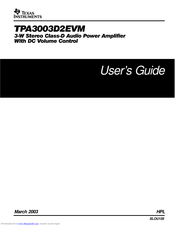 Texas Instruments TPA3003D2EVM User Manual