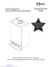 Baxi Main System Eco Elite Range User's Manual And Important Warranty Information