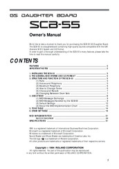 Roland SCB-55 Owner's Manual