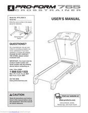 Pro-Form 765 CROSSTRAINER User Manual