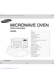 SAMSUNG M1833N Owner's Instructions Manual