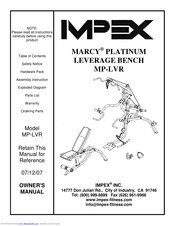 Impex MARCY PLATINUM MP-LVR Owner's Manual