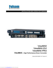 FOLSOM ViewMAX-PRO Installation And Operator's Manual