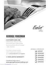 George Foreman Evolve GRP6EBQ Use And Care Book Manual