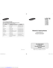 SAMSUNG LA52M8 Owner's Instructions Manual
