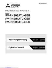 Mitsubishi Electric PV-PNS03ATL-GER Operation Manual