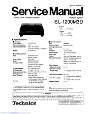 Technics SL-1200M3D Service Manual