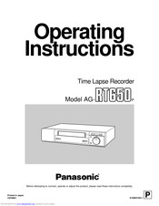 Panasonic AGRT650P - TIME LAPSE VTR Operating Instructions Manual