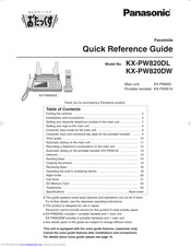 Panasonic KX-PW820DL Quick Reference Manual