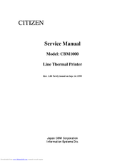Citizen CBM1000-PF230S/A Service Manual