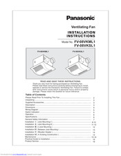 Panasonic FV-08VKSL1 Installation Instructions Manual