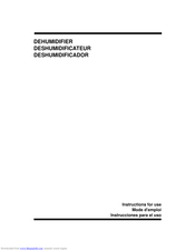 DELONGHI Dehumidifier Instructions For Use Manual